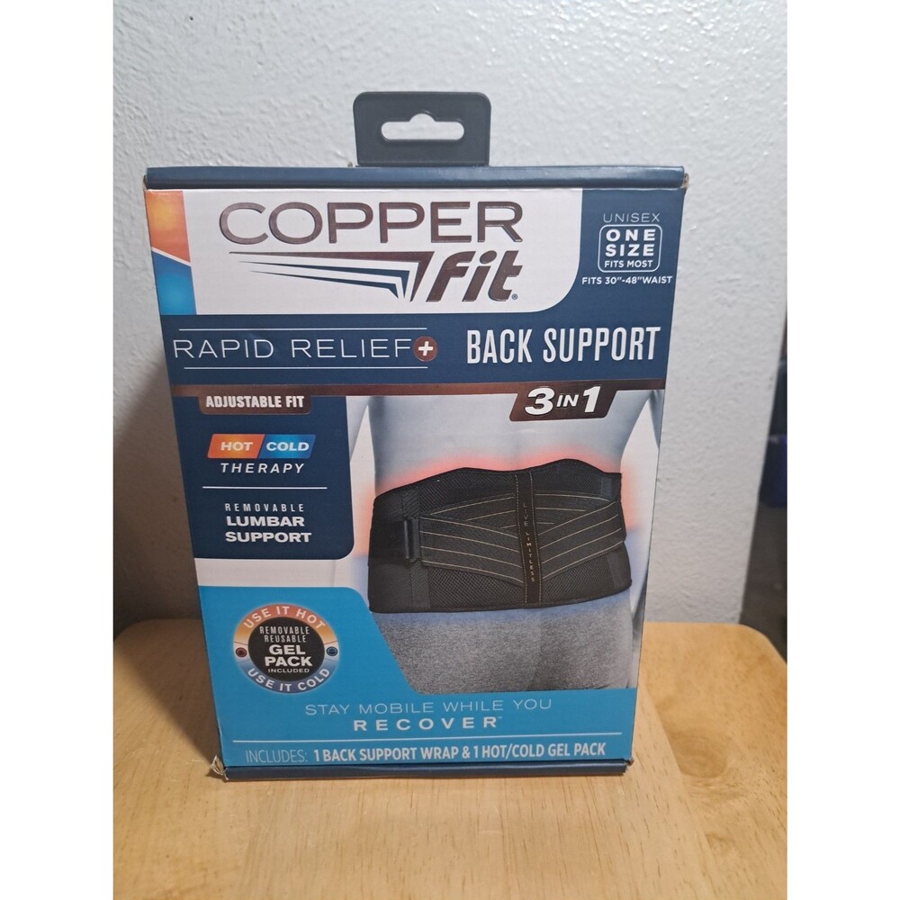 Copper Fit Rapid Relief 3-In-1 Hot/Cold Therapy Back Support One Size Fits Most